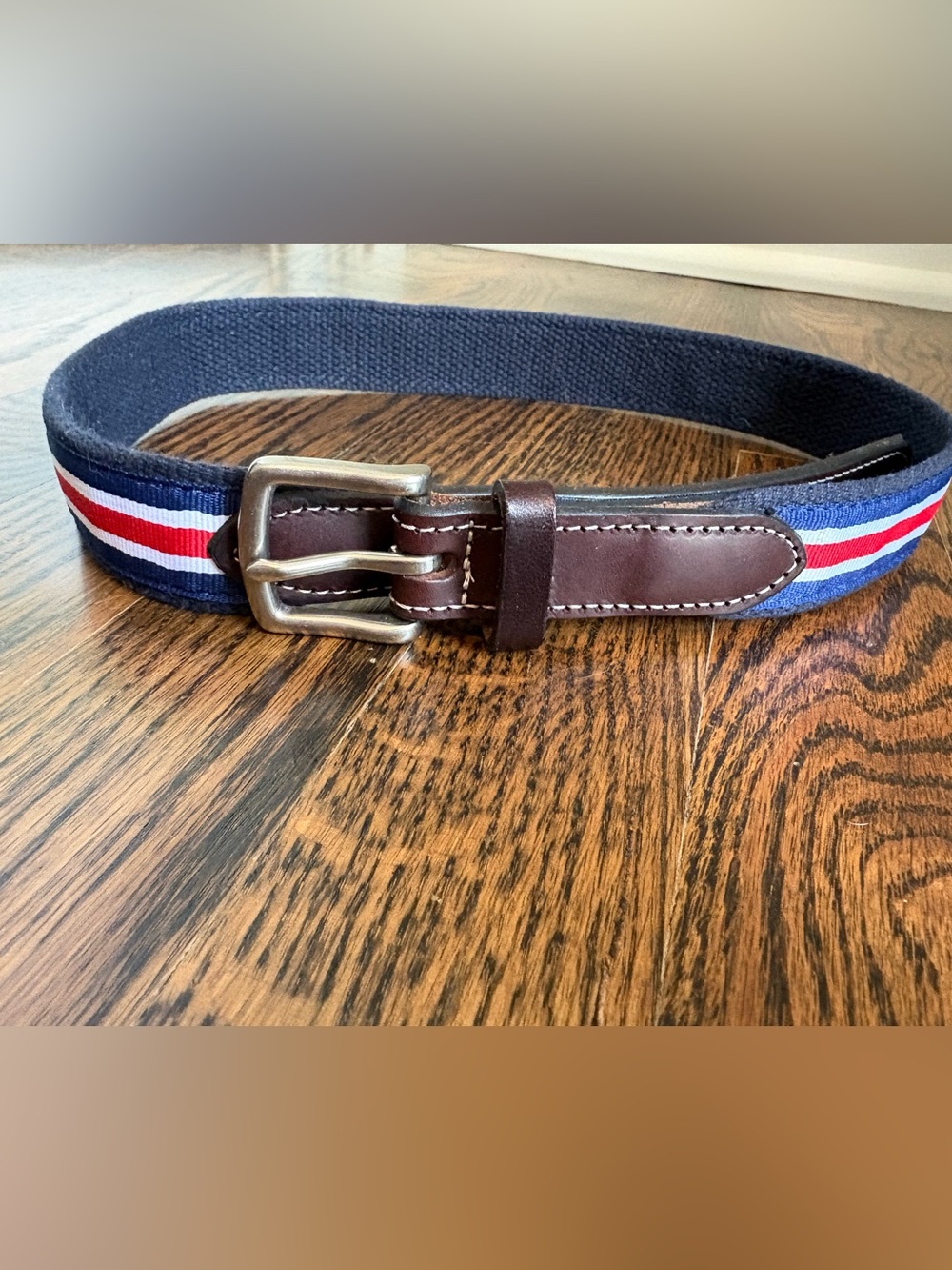 Vineyard Vines Striped Cloth Belt Patriotic July 4th Red White & Blue USA Sz 28